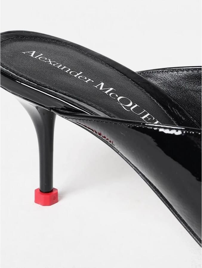 Alexander McQueen Zwarte Lakleren Muiltjes met Hakken - Foto 2