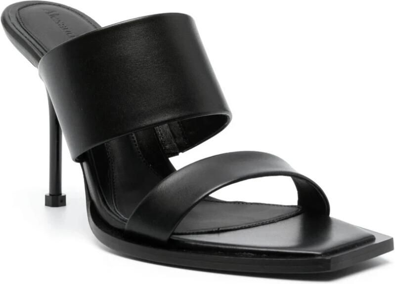 Alexander mcqueen Zwarte Leren Hakken Muiltjes Zwart Dames