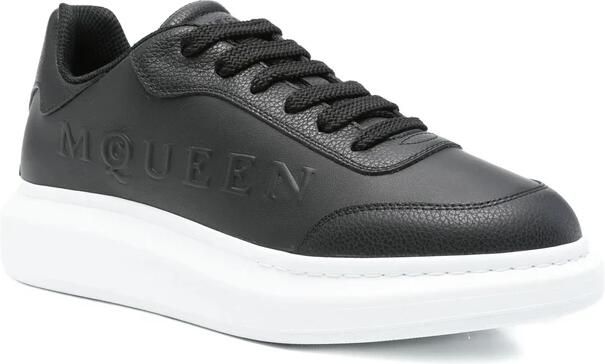 Alexander McQueen Zwarte Leren Platform Sneakers