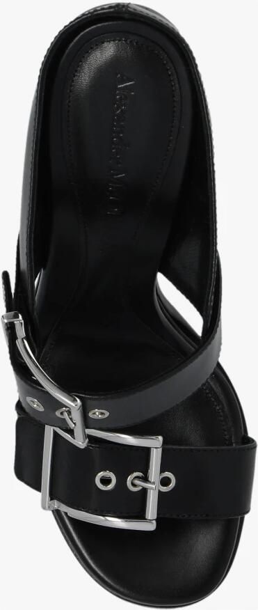 Alexander mcqueen Zwarte leren platformmuiltjes Zwart Dames