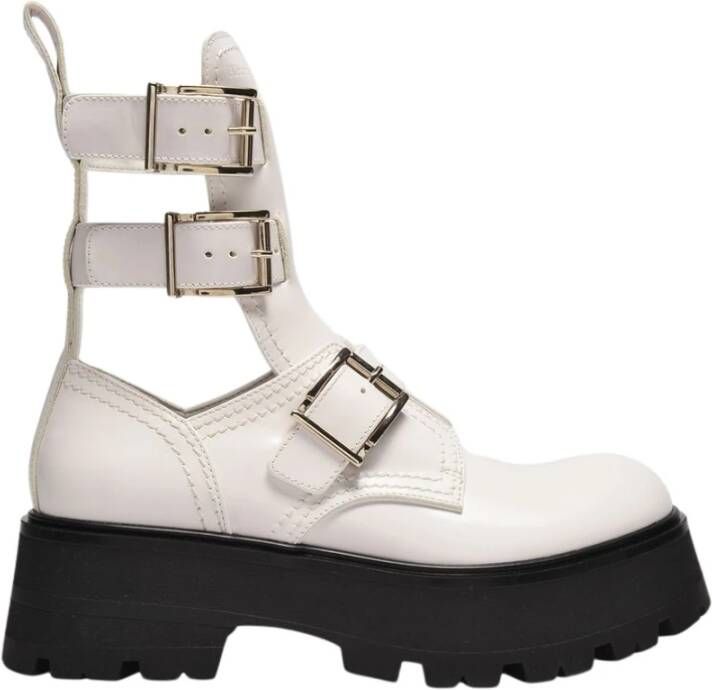 Alexander mcqueen Boots & laarzen Leather Ankle Boots in wit