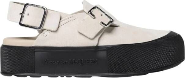 Alexander mcqueen Witte platte sandalen voor heren White Heren