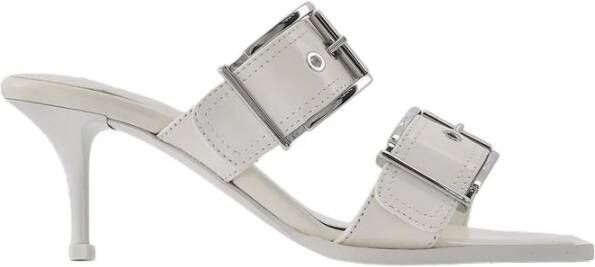 Alexander mcqueen Ivoor Zilver Leren Hakken Muiltjes Meerkleurig Dames