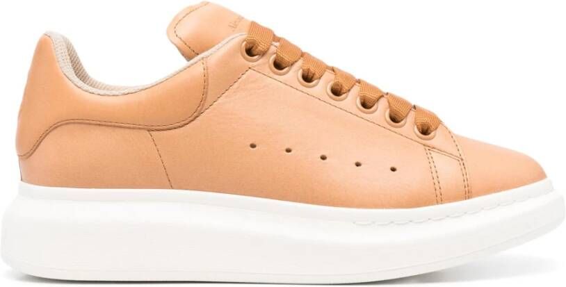 Alexander McQueen Bruin Leren Skull Sneakers