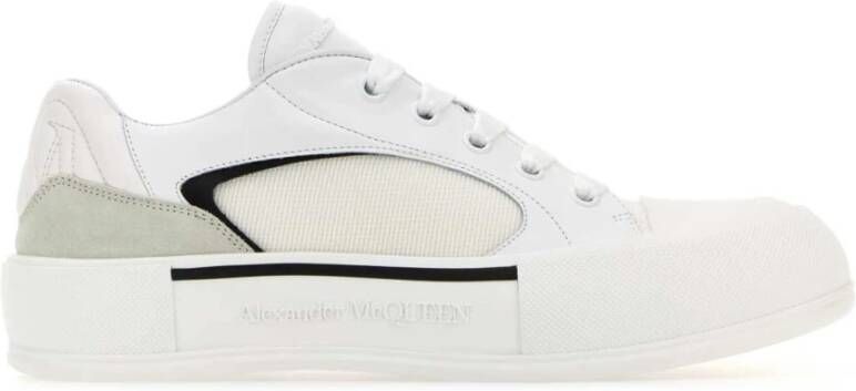 Alexander mcqueen Canvas en Leren Plimsoll Sneakers White Heren