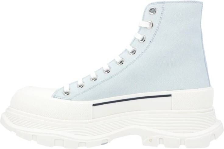 Alexander McQueen Canvas Platform Sneaker Lichtblauw