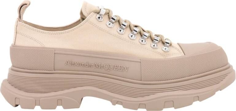 alexander mcqueen Canvas Sneakers Tread Slick Beige Heren