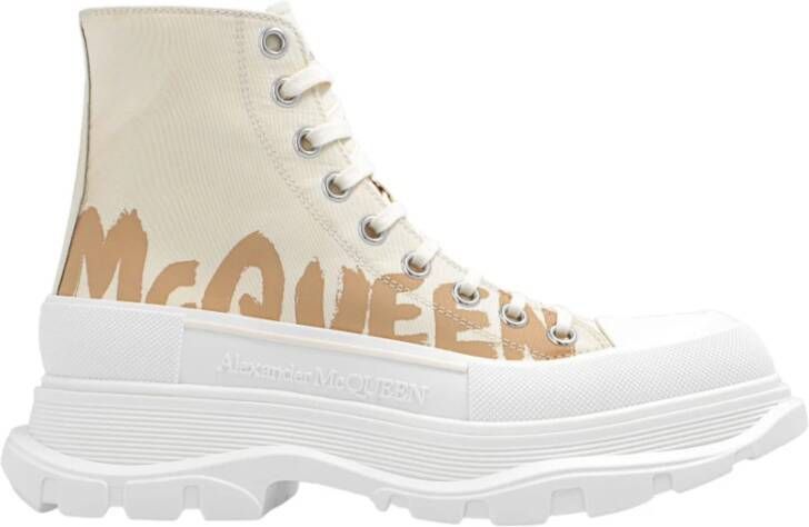 Alexander mcqueen Crèmekleurige Platform Sneakers Beige Dames