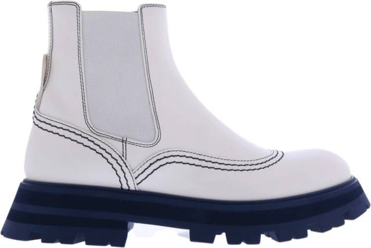 Alexander mcqueen Boots & laarzen Dames Chelsea Boot Wander Wit Blauw in wit
