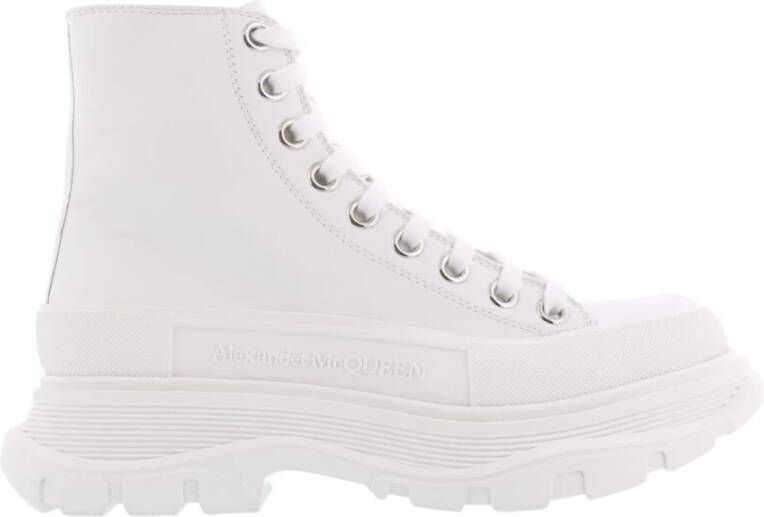 Alexander mcqueen Dames Leren Enkellaarzen White Dames