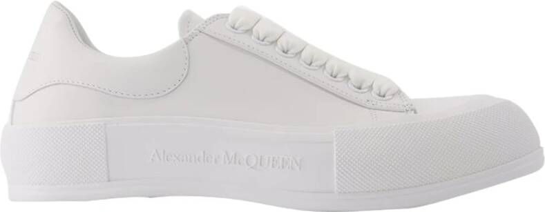 alexander mcqueen Deck Plimsolls in wit leer Wit Heren