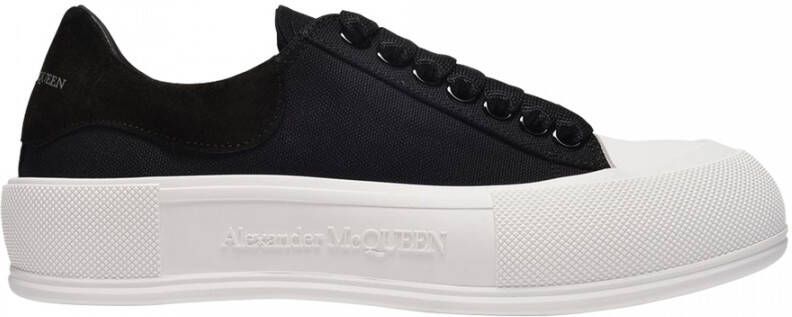 Alexander mcqueen Deck Lace Up Plimsoll sneaker van canvas met kalfssuède details