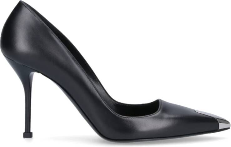 Alexander mcqueen Zwarte leren Punk pumps Hakhoogte: 9 cm Black Dames