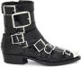 Alexander mcqueen Zwarte Leren Laarzen met Amandelvormige Neus Black Dames - Thumbnail 1