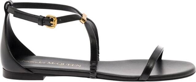 alexander mcqueen Flat Sandals Black Dames