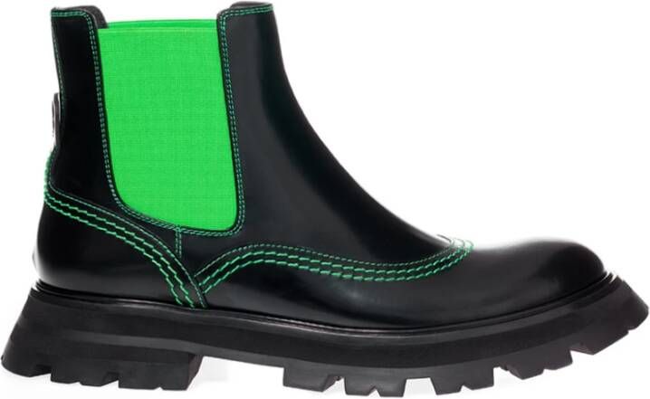 Alexander McQueen Fluo Groene Chelsea Laarzen