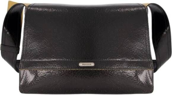 Alexander McQueen Gekraakt leren Slouch tas