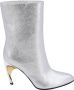 Alexander mcqueen Gelamineerde leren enkellaarzen Gray Dames - Thumbnail 1