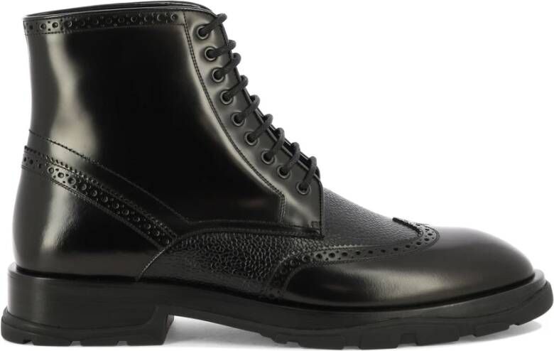 Alexander mcqueen Zwarte Veterschoenen Brogue Laarzen Black Heren