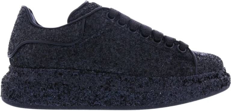 Alexander mcqueen Glitter sneakers met logo detail Zwart Dames