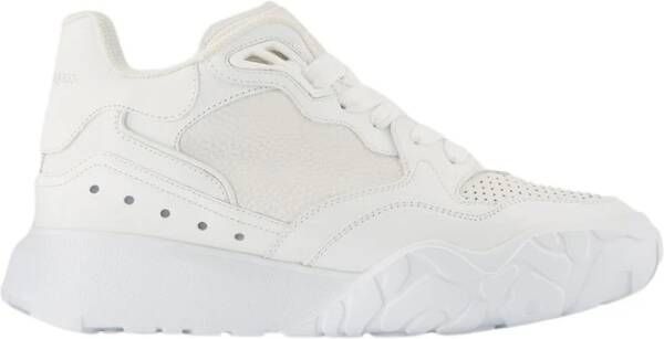 alexander mcqueen Grijze Leren Court Sneakers Wit Heren