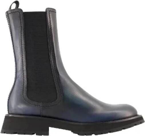 alexander mcqueen Grijze leren laarzen Gray Dames