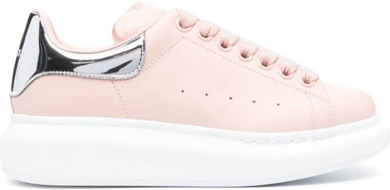 alexander mcqueen Grijze Oversized Logo Sneakers Pink Dames