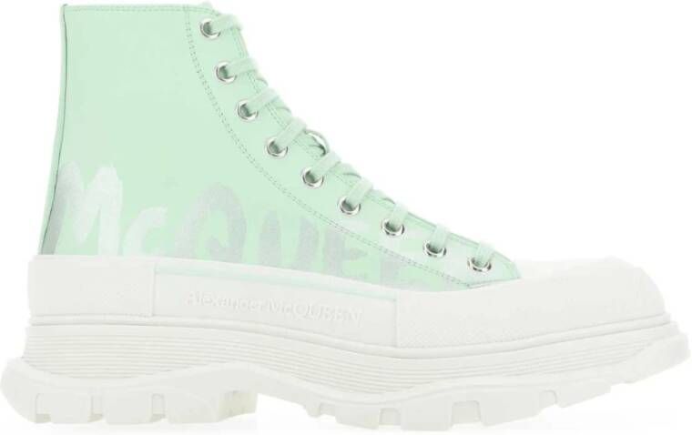 alexander mcqueen Groene Zee Leren Sneakers Groen Heren