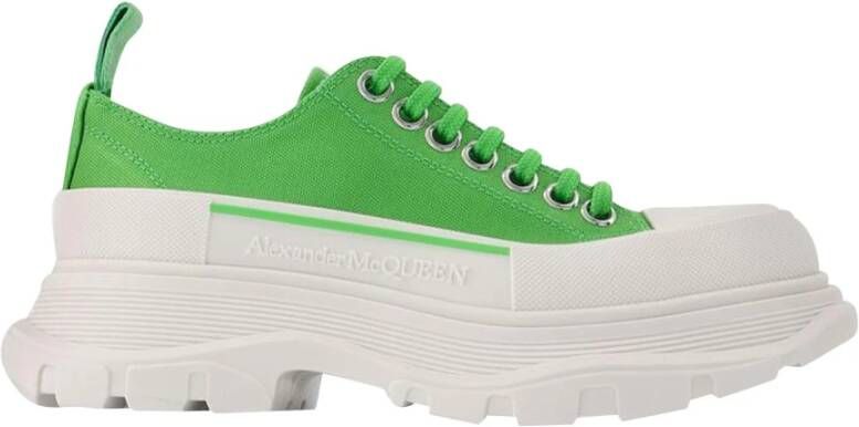 Alexander mcqueen Groen Wit Leren Tread Slick Sneakers Multicolor Dames