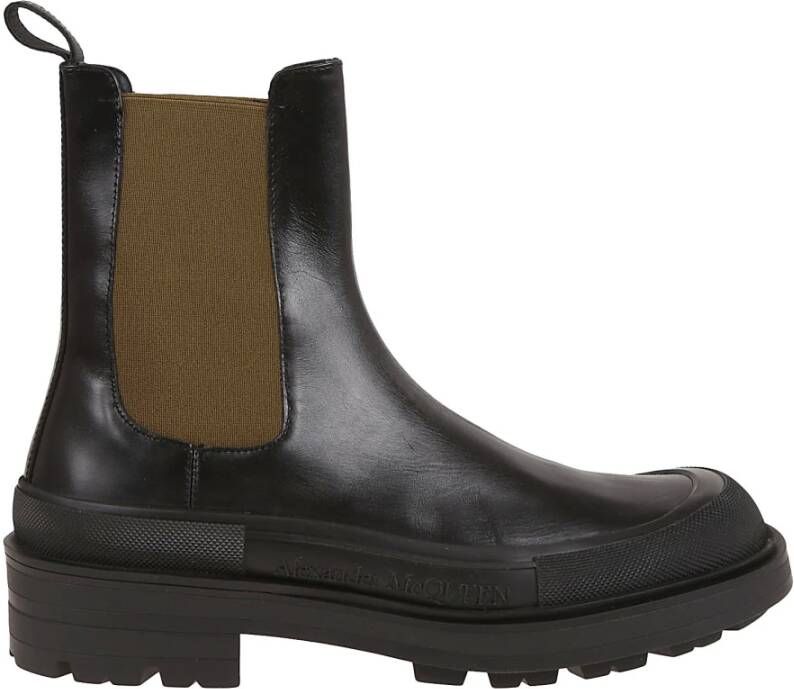 Alexander mcqueen Stack Chelsea Boots Leer Moderne Stijl Black