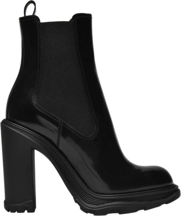 Alexander mcqueen Glamour Chelsea Laarzen met Hoge Blokhak Black Dames