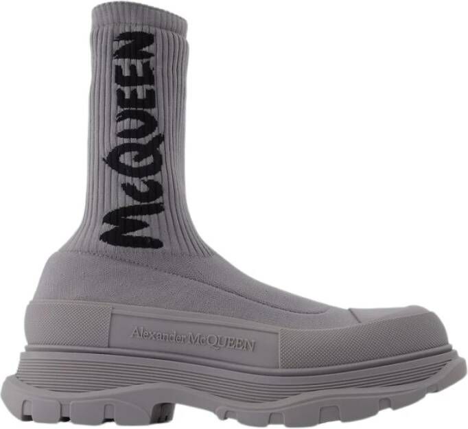 Alexander mcqueen Grijze Sock Boots Strak Design Echte Grijze Kleur Grijs Heren