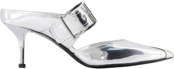 Alexander mcqueen Sandalen van metallic leer met hoge hakken Grijs Dames