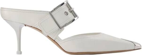 Alexander mcqueen Ivoor en Zilver Leren Boxcar Pumps White Dames