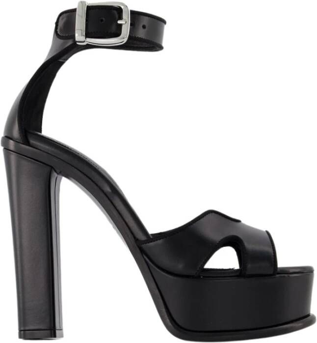 Alexander mcqueen Leren pumps met zilveren hardware Zwart Dames