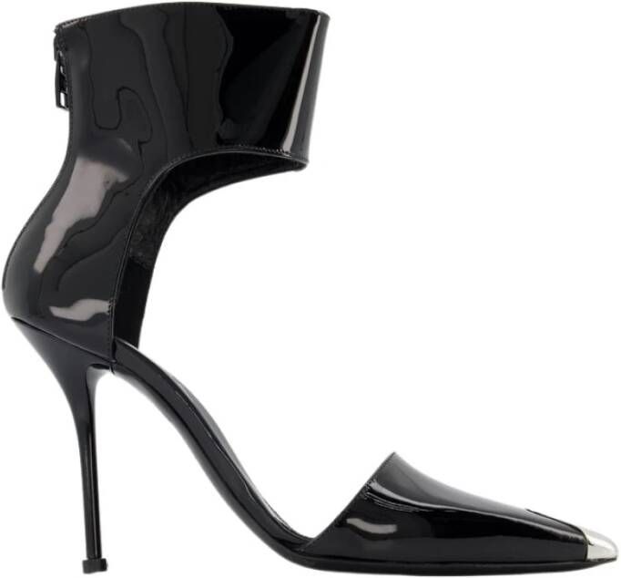 Alexander mcqueen Zwarte Zilveren Leren Sandalen Black Dames