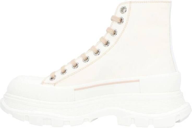 Alexander McQueen Hoge Platform Sneaker Wit Grijs
