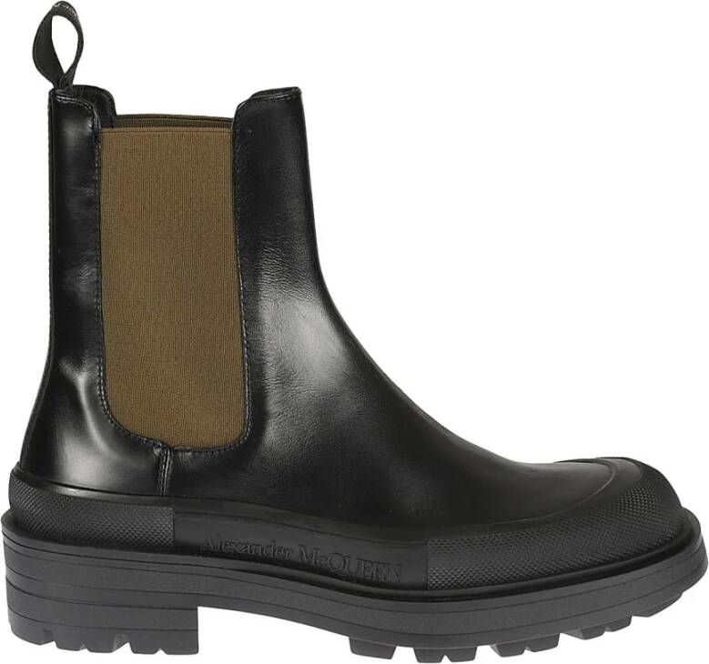 Alexander mcqueen Stack Chelsea Boots Leer Moderne Stijl Black