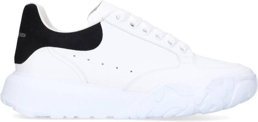 Alexander mcqueen Leren Sneakers met Suède Detail White Heren