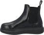 Alexander mcqueen Leren enkellaarzen met logo Black Dames - Thumbnail 1