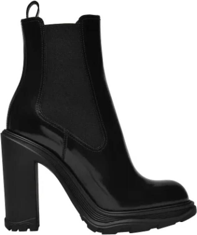 Alexander mcqueen Glamour Chelsea Laarzen met Hoge Blokhak Black Dames