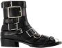 Alexander mcqueen Zwarte Leren Laarzen met Amandelvormige Neus Black Dames - Thumbnail 1