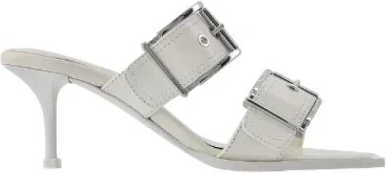 Alexander mcqueen Ivoor Zilver Leren Hakken Muiltjes Meerkleurig Dames