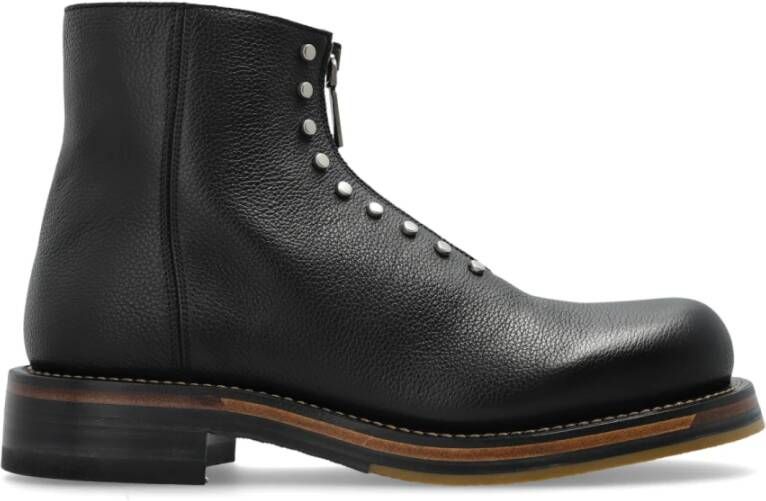 Alexander McQueen Leren enkellaarsjes met studs