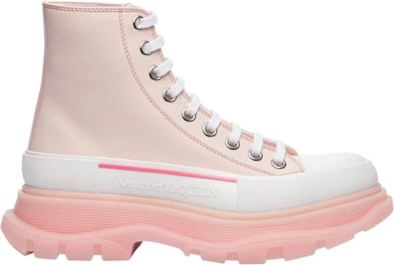 Alexander mcqueen Leren Hoge Sneakers Pink Dames