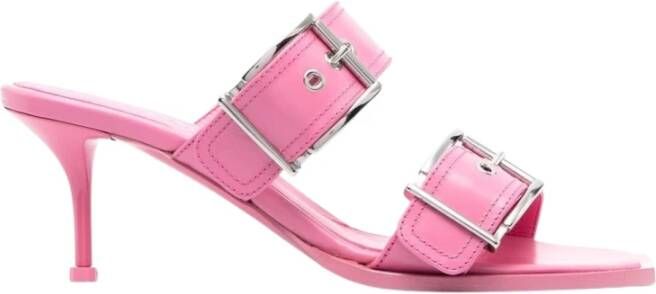 Alexander mcqueen Sugar Pink Silver Leren Sandalen Pink Dames