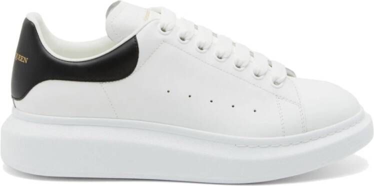 Alexander mcqueen Witte Leren Sneakers met Zwarte Detail White Dames