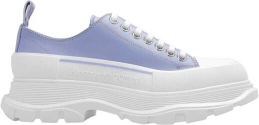 Alexander mcqueen Lila Wit Leren Tread Slick Sneakers Multicolor Dames