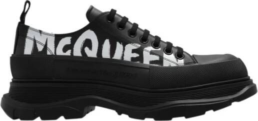 alexander mcqueen Leren platform sneakers Zwart Heren