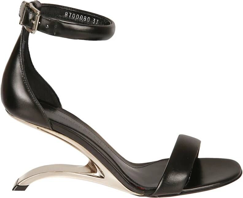 Alexander mcqueen Leren sandalen met verstelbare enkelband Black Dames